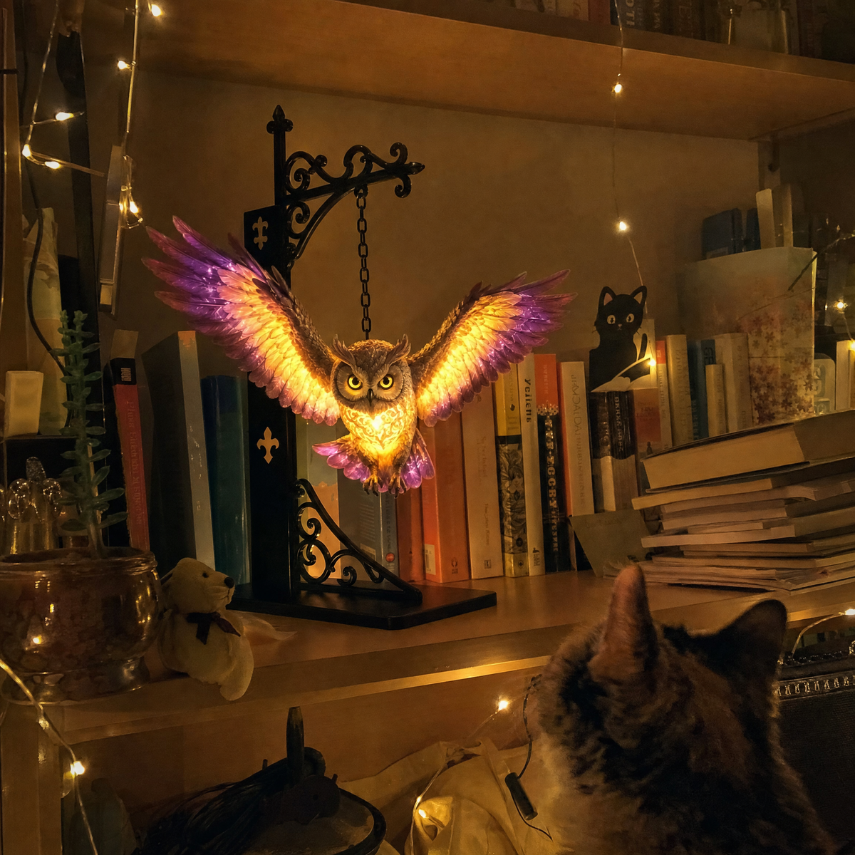 Customer photo of the Twilight Owl lantern